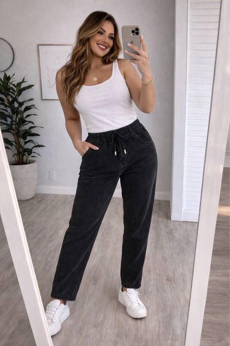 Жіночі джинси  стрейч чорні  46-48 50-52 54-56 58-60