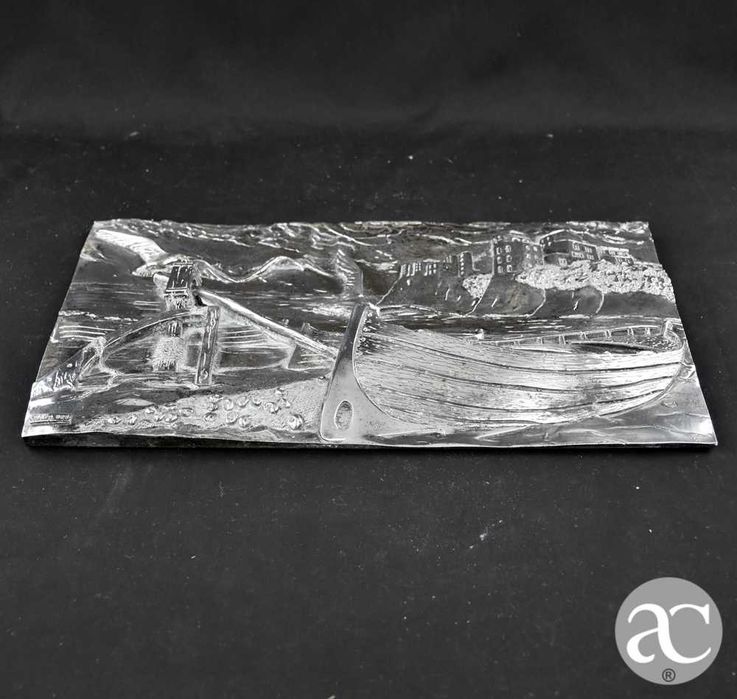 Placa / quadro em relevo, prata laminada italiana 925