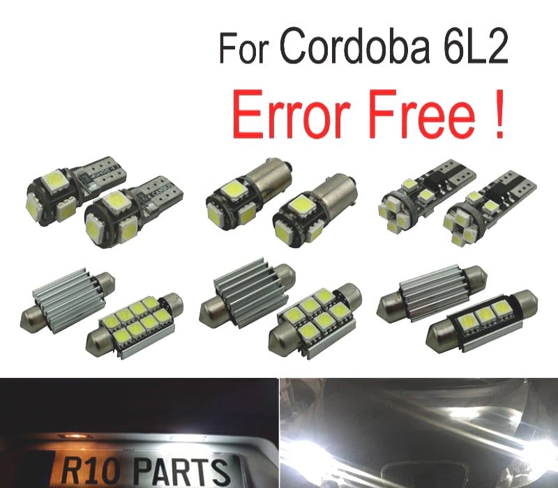 KIT COMPLETO 6 LAMPADAS LED PARA SEAT CORDOBA 6L 6L2 03-09