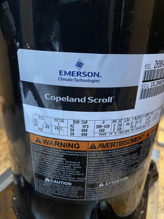 POMPA CIEPŁA SPRĘŻARKA copeland scroll ZH30K4E-TFD-524