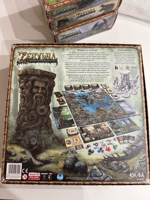 Zerywia - gra planszowa + dodatki + drewniany insert | NOWA | komplet