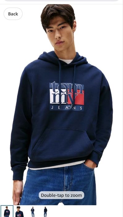Чоловіча кофта чоловіче худі без флісу томмі tommy hilfiger  xl хл темно синє оригінал