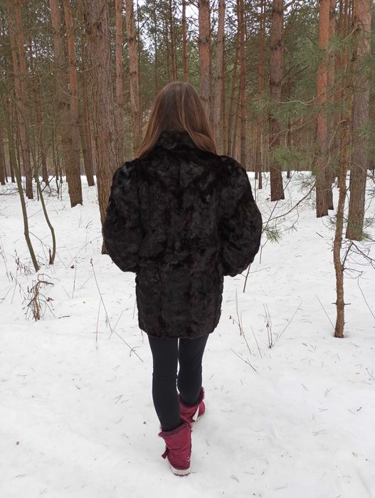 Piekne Futro z norek , norki naturalne - główki , czekoladowe S/M