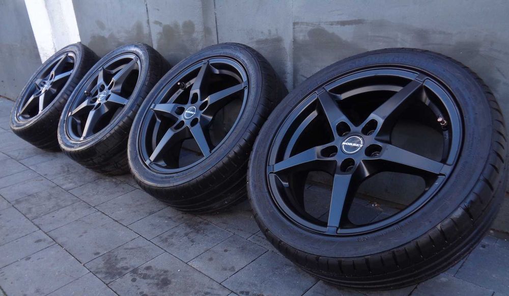 Czarne alufelgi BORBET 17 cali 5x112 VW Audi Seat Skoda Mercedes MINI