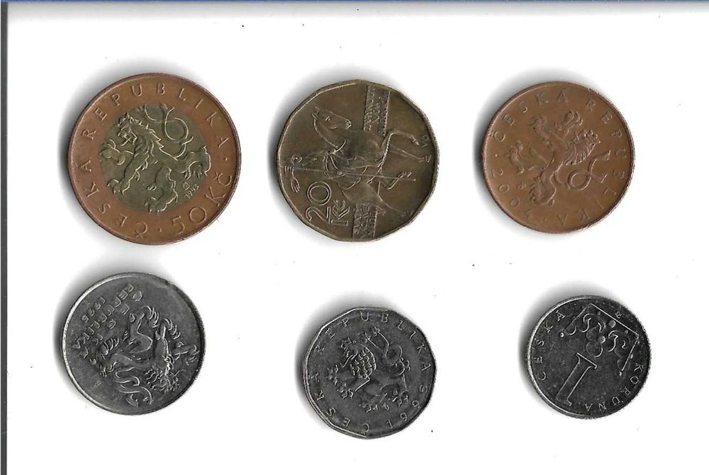 6 Moedas da República Checa - Pré-Euro