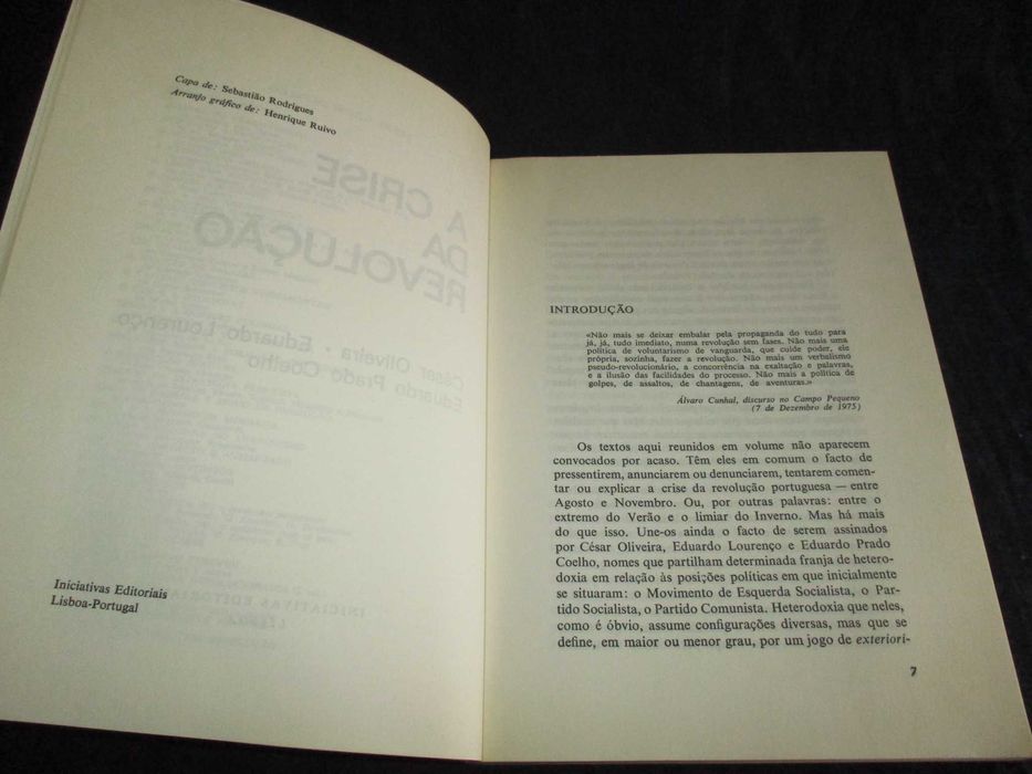 Livro A Crise da Revolução C. Oliveira Eduardo Lourenço Prado Coelho