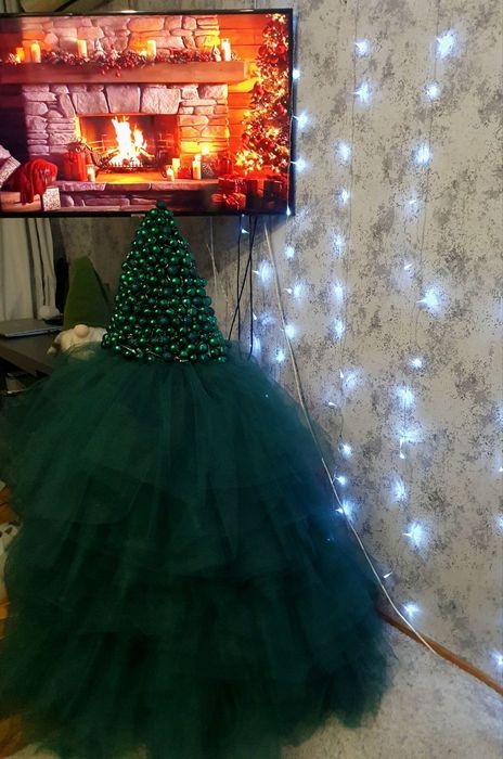 Ткань - Фатин. Зеленый