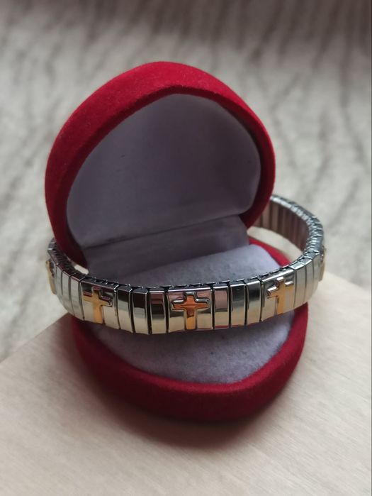 Bransoletka z krzyżem bransoletka krzyż dewocjonalia bransoletka stal