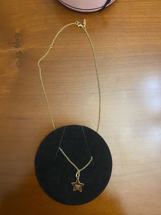 Colar Tous prata dourada com pingente esstrela Tous, original