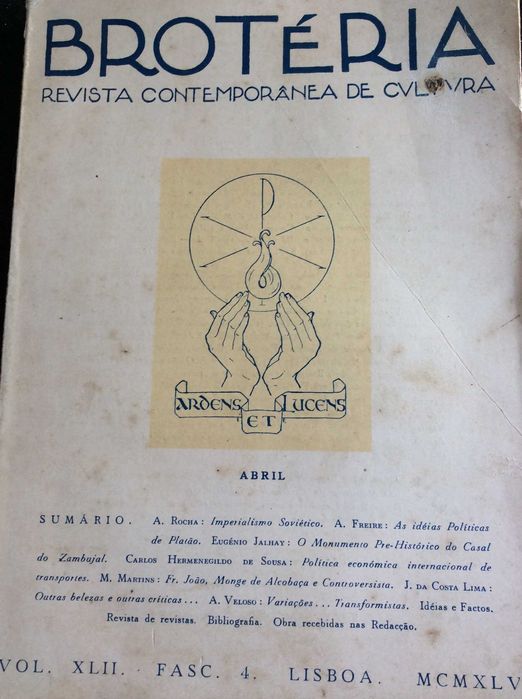 Brotéria. Revista contemporânea. de cultura, 1946. Ver sumário