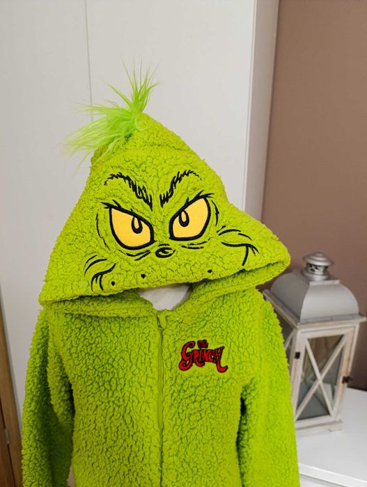 Strój karnawałowy GRINCH GRINCZ przebranie MIKOŁAJ święta 140/146 (375