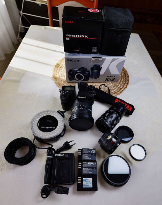 Aparat Pentax K-3 + Sigma 10-20mm f3.5 DUŻY ZESTAW. Obiektywy, filtry