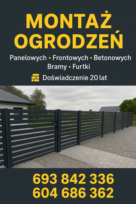 WIOSNA 2026!!!  Ogrodzenia panelowe, frontowe, siatki, betonowe