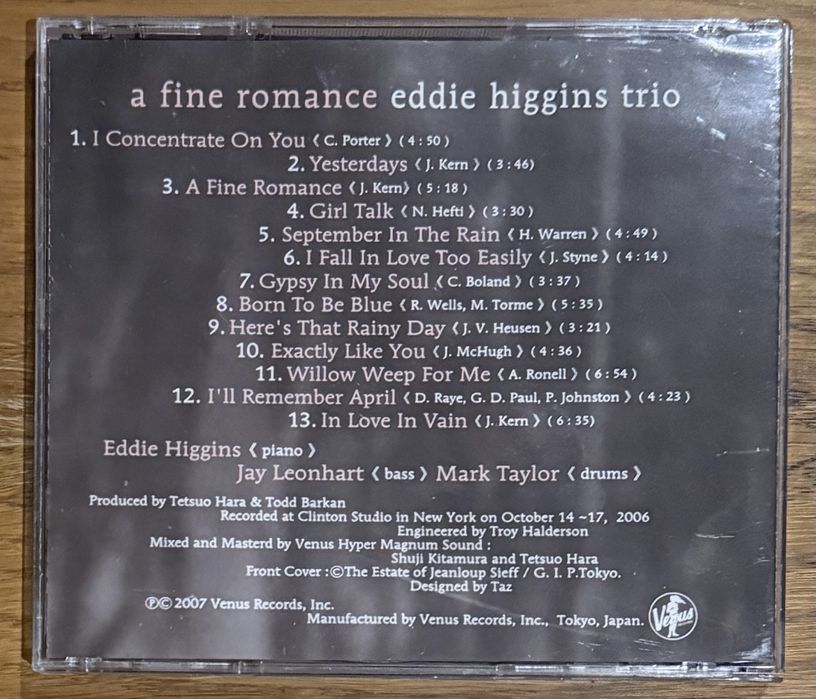CD Диск Eddie Higgins Trio - A Fine Romance