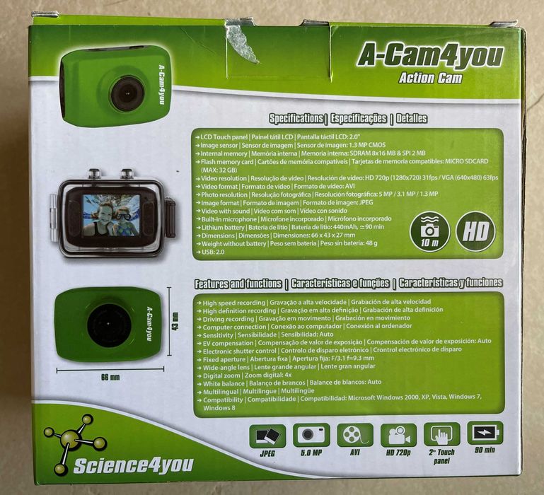 Câmera Filmar e Fotografar Action Cam HD da Science4You : IMPECÁVEL64585958525314122