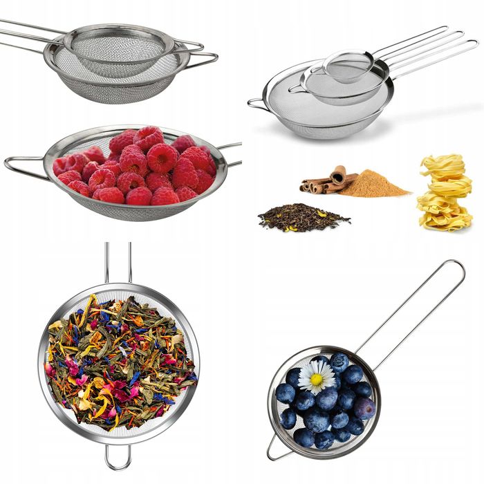 Stalowe kuchenne sitka sitko cedzak durszlak ociekacz zestaw 3 szt #93