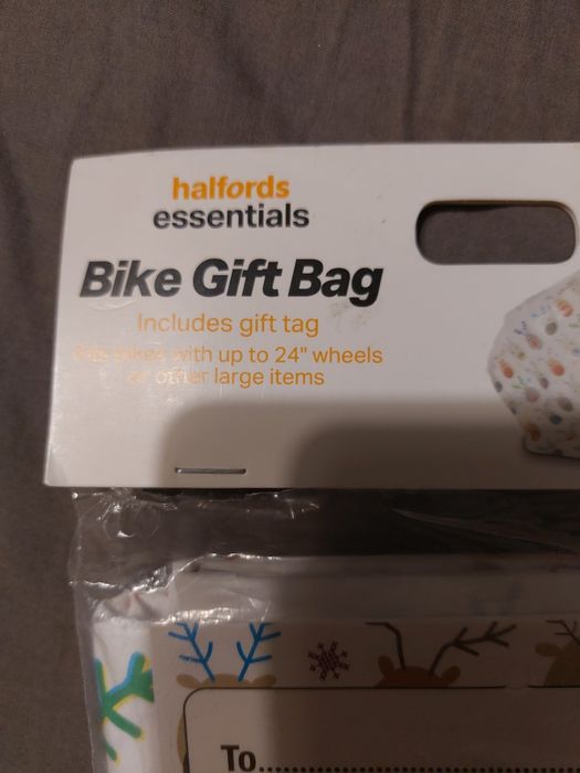 Torba prezentowa na rower do 24 cali, z reniferami halfords essentials