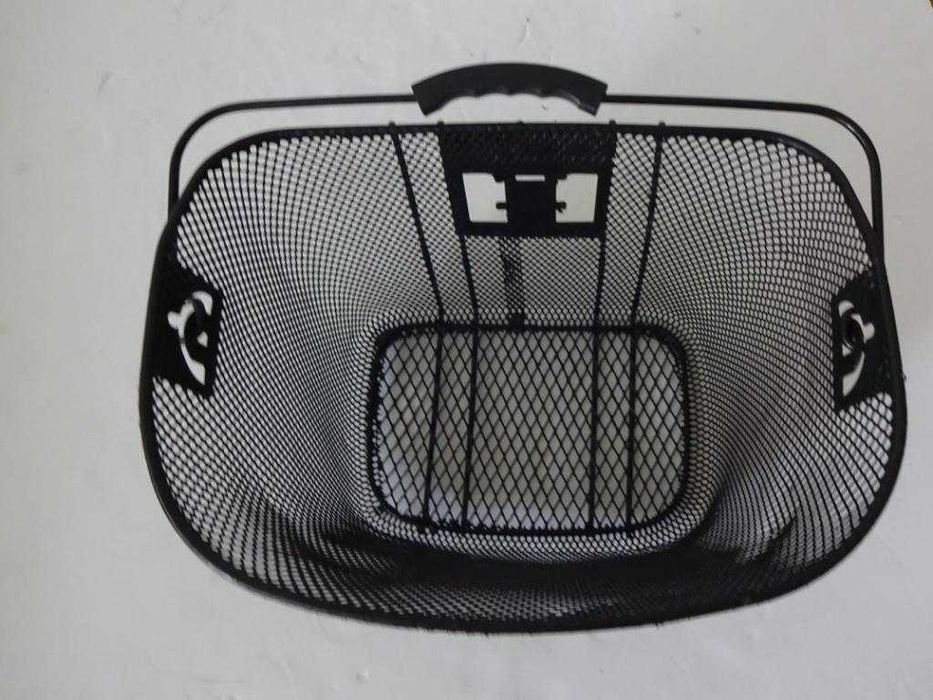 Kosz Do Roweru Przedni Metalowy Ażur Czarny Z Rączką