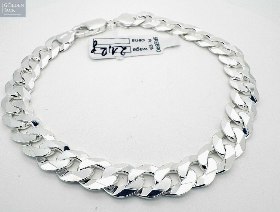 Srebrna bransoletka splot Pancerka srebro pr. 925 waga 21,2g dł. 23 cm
