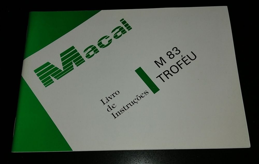 Livro de Instruções Macal M 83 TROFÉU - NOVO!