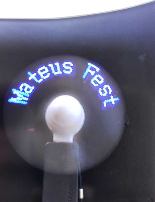 Ventilador com mensagem ou publicidade, rotativa.