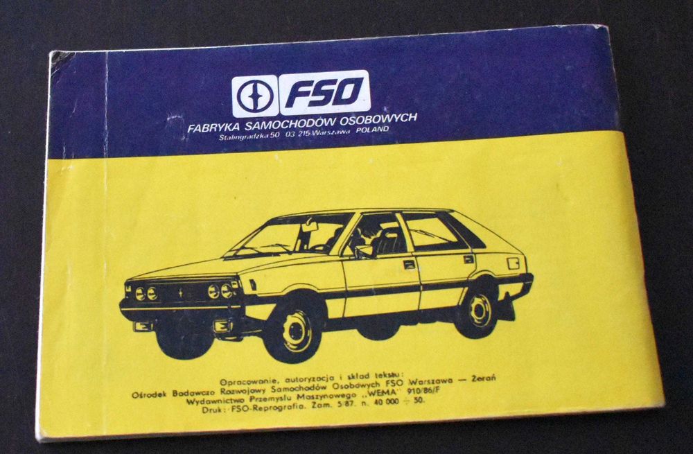 FSO Polonez 1,3 1,5 instrukcja obsługi