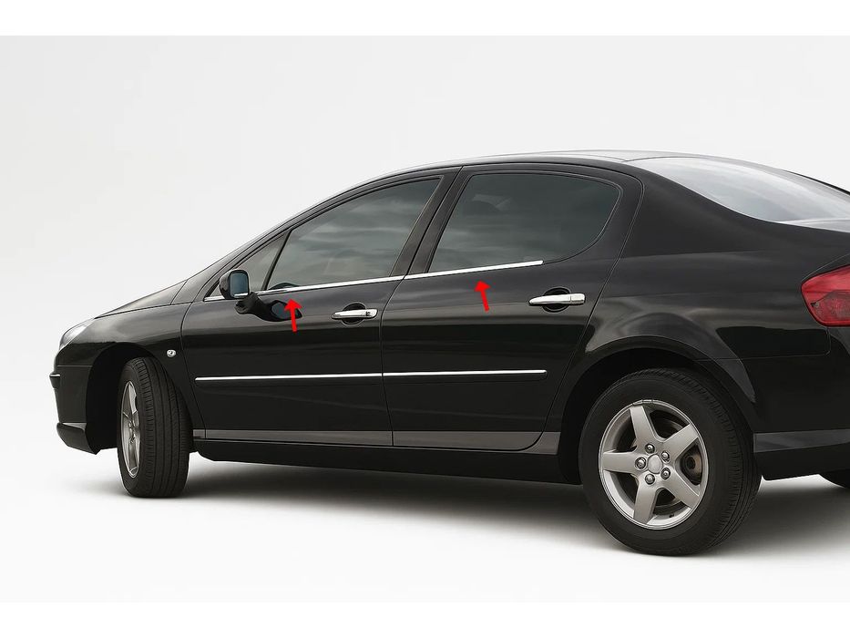 Peugeot 407 Нижние молдинги стекол, окантовка окон Carmos