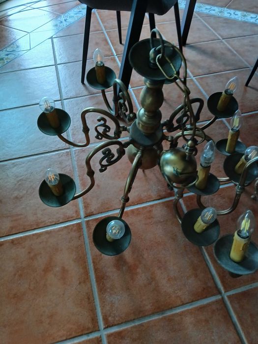 2 candeeiros suspensos, latão, vintage