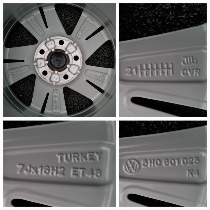 Felgi Alu 16" VW Golf VIII VII VI V Touran Caddy 5x112 Oryginalne