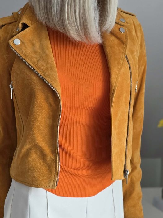 Ramoneska skórzana MANGO