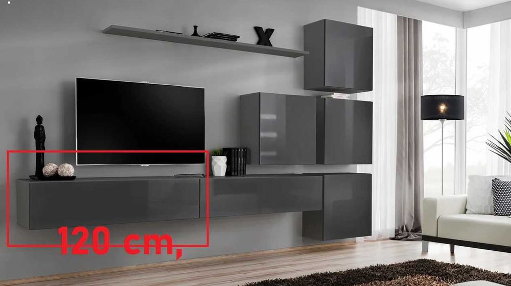 Szafka RTV2 SWITCH 120 szara biała