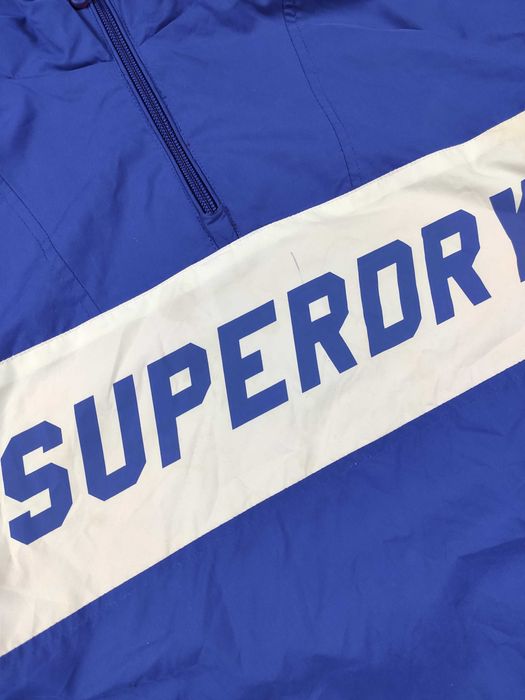 Kurtka wiatrówka Superdry niebieska męska jesienna anorak r. M