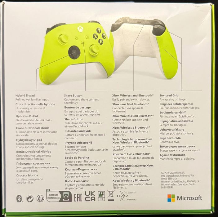 Comando sem fios Xbox/PC Microsoft Electric Volt- novo, 3 anos de garantia