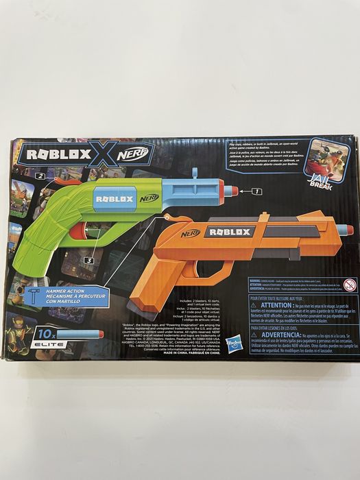 Nerf Roblox Jailbreak Armory conjunto de 2 pistolas com caixa