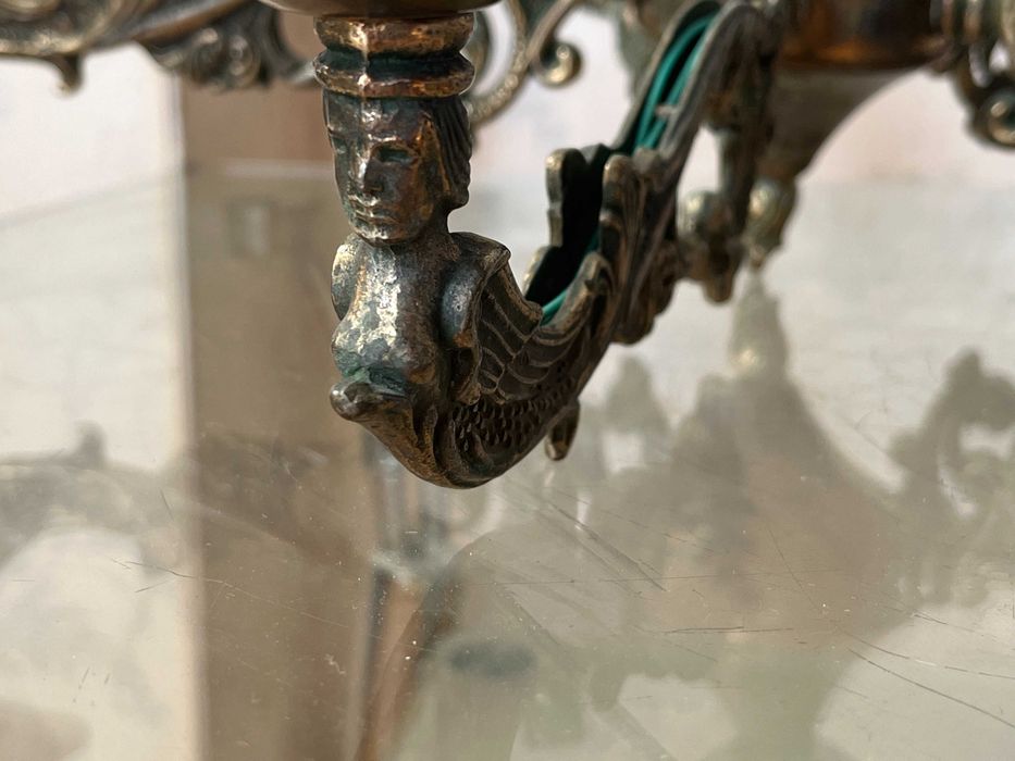 Бронзовая люстра Нимфа, на 5 рожков, СССР