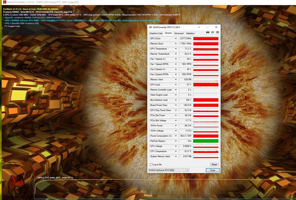 Як нова! ігрова відеокарта RTX5060 8GB DDR7 PALIT Infinity 2. Trade-IN