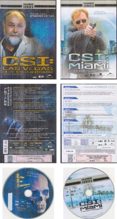 DVDs Séries: Acção em Miami; CSI; Dr. House