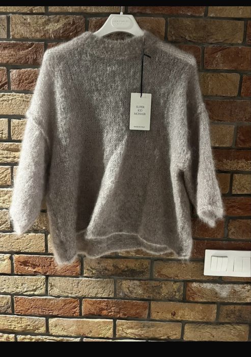 Sweter sweterek ponczo narzutka kid moher rękaw 7/8