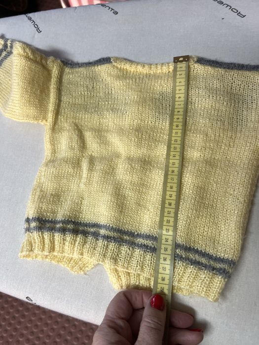 Casaco de la feito a mão, amarelo e vinza