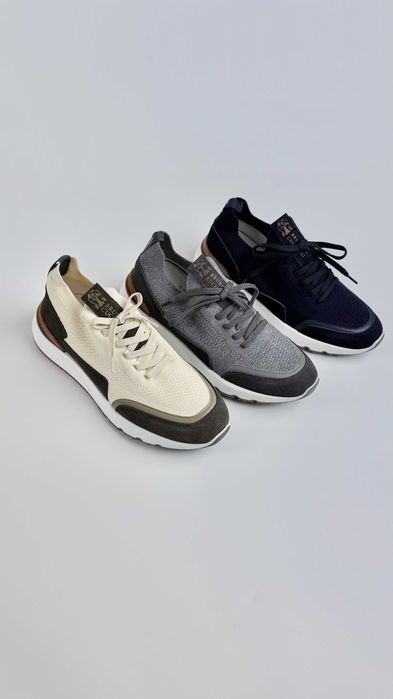 Кросівки чоловічі Brunello Cucinelli Techno Cotton Knit Runners with Heat-Bonded Details