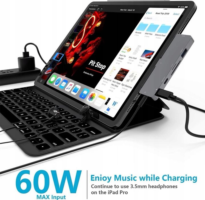 IPAD PRO HUB 7w1 USB-C USB 3.0 SD/TF PD port premium
