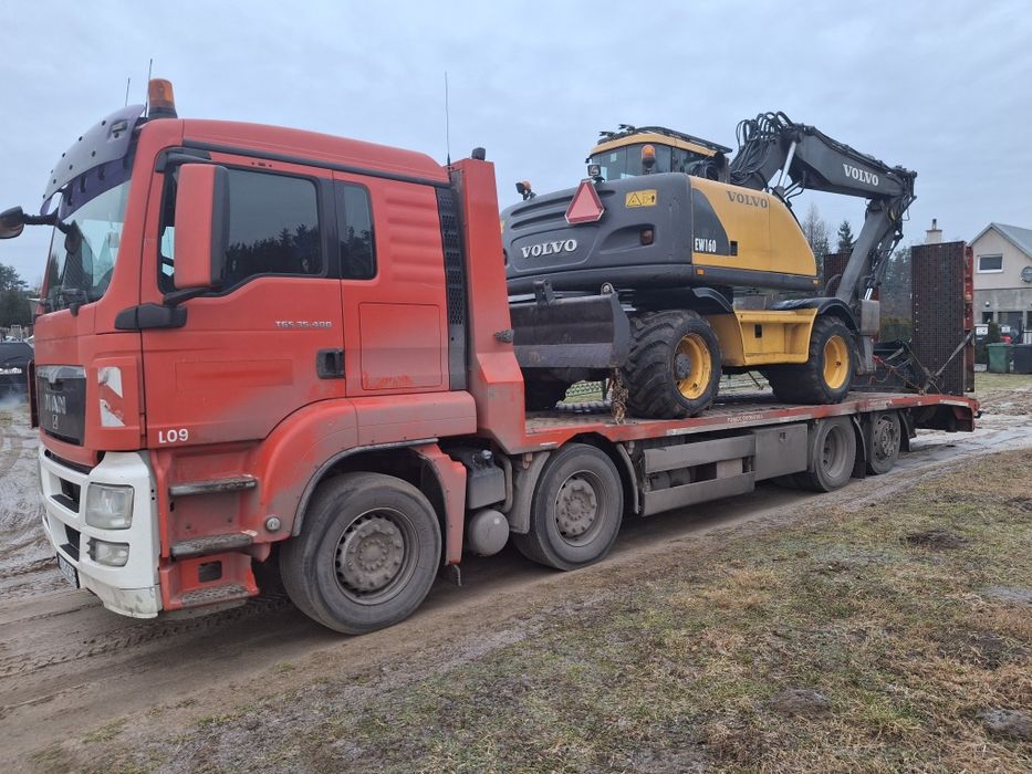 Transport laweta maszyny budowlane wozki widłowe koparki ładowarki