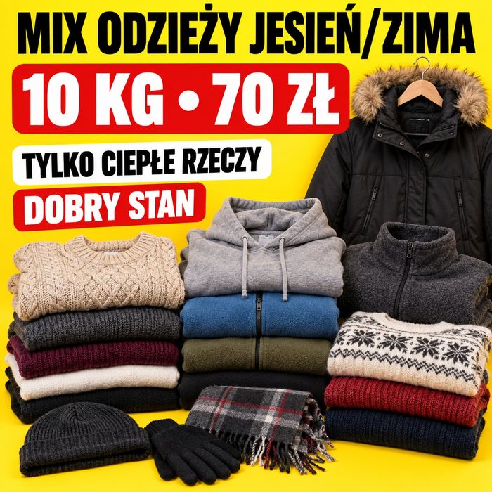 Odzież używana jesień zima z Anglii mix 10 kg