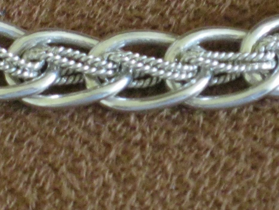 Pulseira Prata Maciça de Lei 835`/.. C/Contraste
