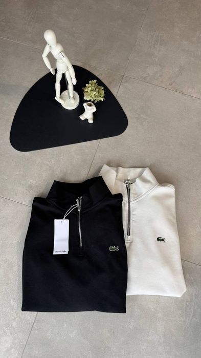 Чоловіча  мужская Кофта Lacoste на замку 1/3 | зіп худі лакоста Old money поло Polo
