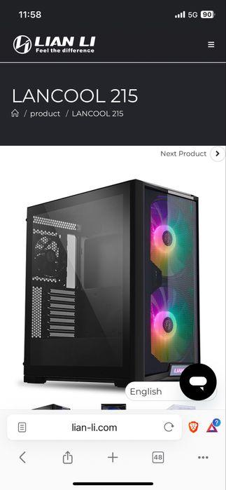 Lian li - lancool 215 desktop case ATX