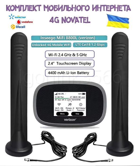 Комплект  мобильного интернета 4G Novatel +Антенна MIMO 7dBi