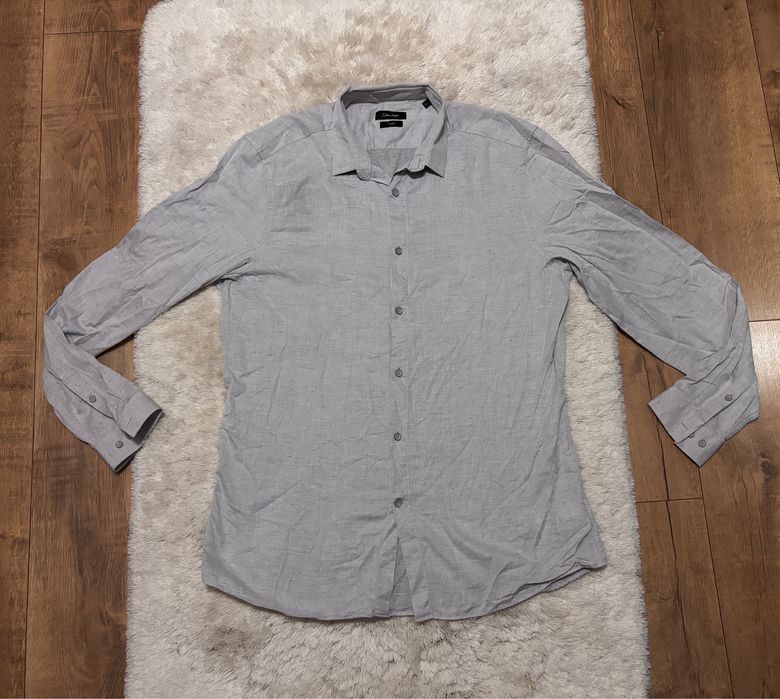 Szara koszula Calvin Klein Fitted