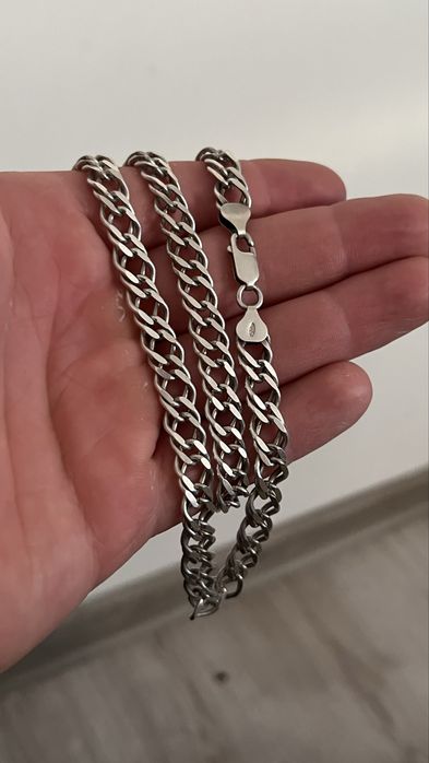 Srebrny łańcuszek 925 splot Rombo