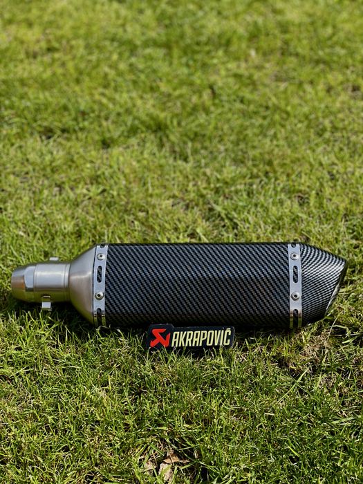 Akrapovic Карбоновый Выхлоп Прямоточный Глушитель Мото Прямоток для Мотоцикла 37 см диаметр 38/51 мм